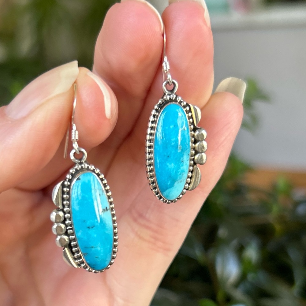 RUNNING BEAR Native American Sterling Silver Earrings